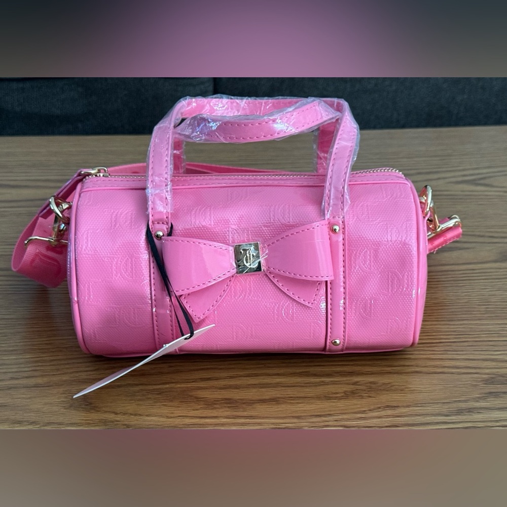 Juicy Couture PINK LEMONADE For The Girls Barrel Bag Logo Bow NWT!